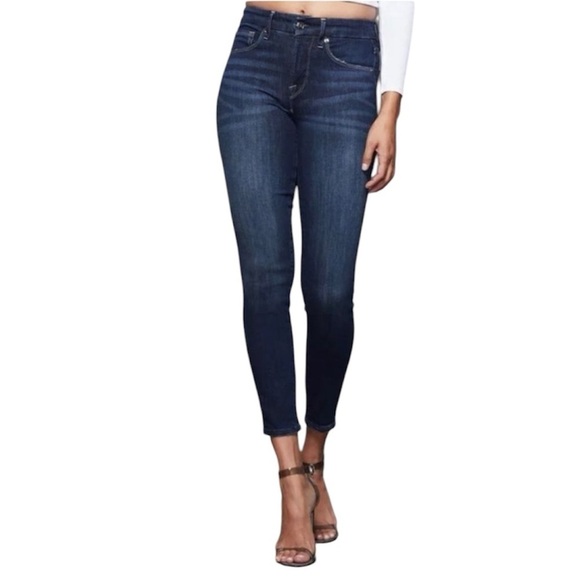 Good American | Women’s Good Leg Crop Jeans Dark Wash Size 30 - Picture 1 of 7